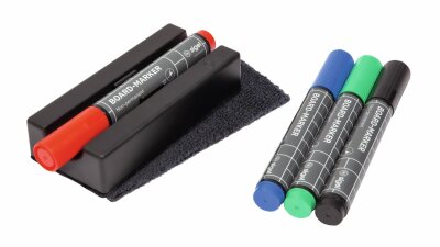 SIGEL BA151 Set: Board-Eraser mit 4 Board-Markern - 1x Board Eraser mit Stiftehalter BA150; 1x Boardmarker BA010