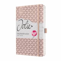 SIGEL J5131 Wochenkalender Jolie 2025 - pearl rose - 1 Jahr - 2 Seiten = 1 Woche - Hardcover - 80 g/m² - ca. A5 - rosé - 174 Seiten - FSC-zertifiziert