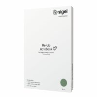 SIGEL RU103 Notizbuch Re-Up - liniert - ca. A5 - grün - Softcover - 100 Seiten - NCP vegan-zertifiziert