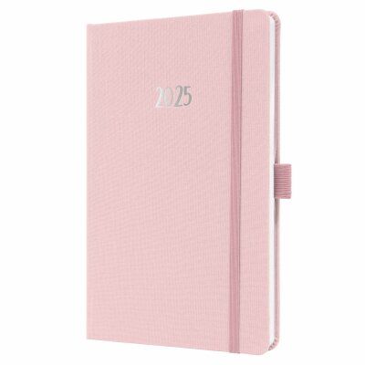 SIGEL J5405 Wochenkalender Jolie 2025 - soft rose - 1 Jahr - 2 Seiten = 1 Woche - Hardcover - 80 g/m² - ca. A5 - hellrosa - 174 Seiten - FSC-zertifiziert