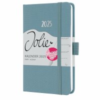 SIGEL J5400 Wochenkalender Jolie 2025 - powder blue - 1 Jahr - 2 Seiten = 1 Woche - Hardcover - 80 g/m² - ca. A6 - blau - 174 Seiten - FSC-zertifiziert