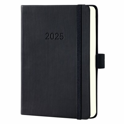 SIGEL C2511 Tageskalender Conceptum 2025 - black - 1 Jahr - 1 Seite = 1 Tag - Hardcover - 80 g/m² - ca. A6 - schwarz - 400 Seiten - PEFC-zertifiziert