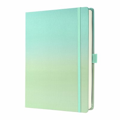 SIGEL JB102 Notizbuch Jolie - Gradient Sea - punktkariert (Dot-Lineatur) - 120 g/m² - A5+ - türkis/mintgrün - Hardcover - 200 Seiten - FSC-zertifiziert