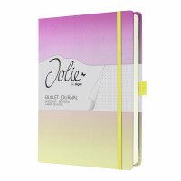 SIGEL JB101 Notizbuch Jolie - Gradient Ice-Cream - punktkariert (Dot-Lineatur) - 120 g/m² - A5+ - pink/gelb - Hardcover - 200 Seiten - FSC-zertifiziert