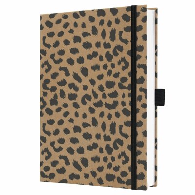 SIGEL JN851 Notizbuch Jolie - Pure Cheetah - liniert - 100 g/m² - ca. A5 - braun/schwarz - Hardcover - 192 Seiten - FSC-zertifiziert