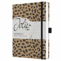 SIGEL JN851 Notizbuch Jolie - Pure Cheetah - liniert - 100 g/m² - ca. A5 - braun/schwarz - Hardcover - 192 Seiten - FSC-zertifiziert