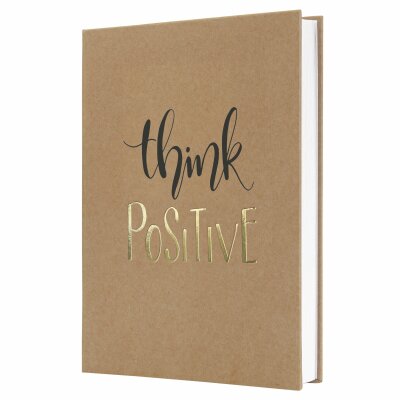 SIGEL JN801 Notizbuch Jolie - Pure Positivity - liniert - 100 g/m² - ca. A5 - braun/schwarz/gold - Hardcover - 192 Seiten - FSC-zertifiziert