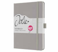 SIGEL JN403 Notizbuch Jolie - pearl grey - liniert - 100 g/m² - ca. A5 - hellgrau - Hardcover - 192 Seiten - FSC-zertifiziert