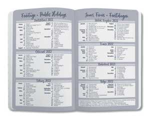 Wochenkalender Jolie 2022 Hardcover ca. A5 White Brush Marks 174S.