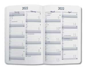 Wochenkalender Jolie 2022 Hardcover ca. A6 grey 174S. 4004360805738