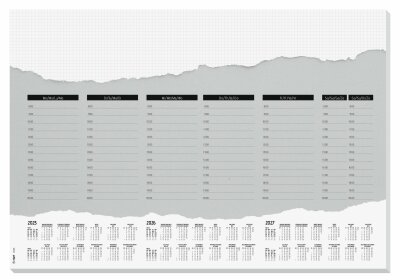 SIGEL HO305 Papier-Schreibunterlage - Wochenplan - Nein - grau/weiß - ca. A2 - DE/EN/FR/NL - 52 Blatt - FSC-zertifiziert