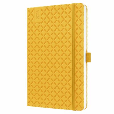 SIGEL J5117 Wochenkalender Jolie 2025 - mango yellow - 1 Jahr - 2 Seiten = 1 Woche - Hardcover - 80 g/m² - ca. A5 - gelb - 174 Seiten - FSC-zertifiziert