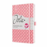 SIGEL J5111 Wochenkalender Jolie 2025 - rose pink - 1 Jahr - 2 Seiten = 1 Woche - Hardcover - 80 g/m² - ca. A5 - rosa - 174 Seiten - FSC-zertifiziert