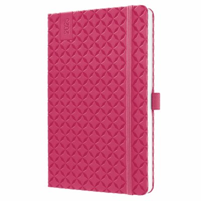 SIGEL J5105 Wochenkalender Jolie 2025 - fuchsia pink - 1 Jahr - 2 Seiten = 1 Woche - Hardcover - 80 g/m² - ca. A5 - pink - 174 Seiten - FSC-zertifiziert