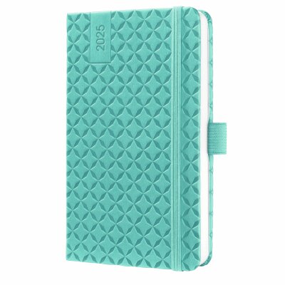 SIGEL J5102 Wochenkalender Jolie 2025 - aqua green - 1 Jahr - 2 Seiten = 1 Woche - Hardcover - 80 g/m² - ca. A6 - petrolgrün - 174 Seiten - FSC-zertifiziert