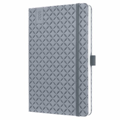 SIGEL J5121 Wochenkalender Jolie 2025 - glacier grey - 1 Jahr - 2 Seiten = 1 Woche - Hardcover - 80 g/m² - ca. A5 - hellgrau - 174 Seiten - FSC-zertifiziert