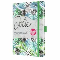 SIGEL J5355 Wochenkalender Jolie 2025 - Green Jungle Fever - 1 Jahr - 2 Seiten = 1 Woche - Hardcover - 80 g/m² - ca. A5 - grün/hellblau - 174 Seiten - FSC-zertifiziert