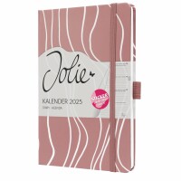 SIGEL J5351 Wochenkalender Jolie 2025 - Rosy Meringue - 1 Jahr - 2 Seiten = 1 Woche - Hardcover - 80 g/m² - ca. A5 - rosé - 174 Seiten - FSC-zertifiziert