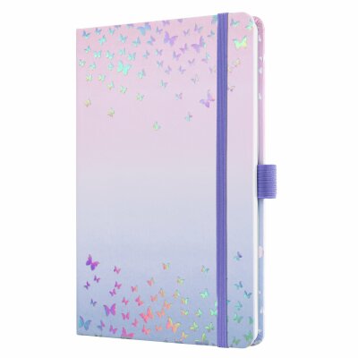 SIGEL J5347 Wochenkalender Jolie 2025 - Butterfly Confetti Candy - 1 Jahr - 2 Seiten = 1 Woche - Hardcover - 80 g/m² - ca. A5 - violett/rosa - 174 Seiten - FSC-zertifiziert