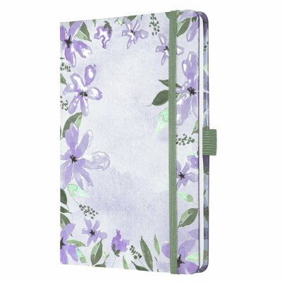 SIGEL J5337 Wochenkalender Jolie 2025 - Loose Florals Lilac - 1 Jahr - 2 Seiten = 1 Woche - Hardcover - 80 g/m² - ca. A5 - violett/grün - 174 Seiten - FSC-zertifiziert