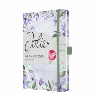 SIGEL J5337 Wochenkalender Jolie 2025 - Loose Florals Lilac - 1 Jahr - 2 Seiten = 1 Woche - Hardcover - 80 g/m² - ca. A5 - violett/grün - 174 Seiten - FSC-zertifiziert