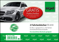 Sigel 2 Fahrtenbüchern A6 q 40Bl 1 Parkscheibe gratis