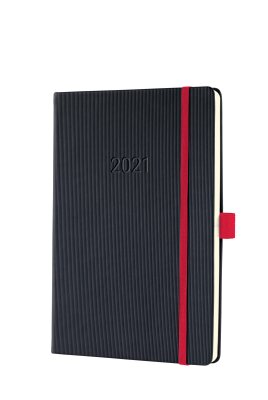 Sigel Wochenkalender Conceptum 2021 Hardcover black-red 192S. ca. A5