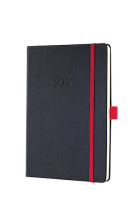 Sigel Wochenkalender Conceptum 2021 Hardcover black-red...