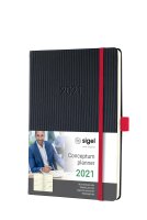 Sigel Wochenkalender Conceptum 2021 Hardcover black-red 192S. ca. A5