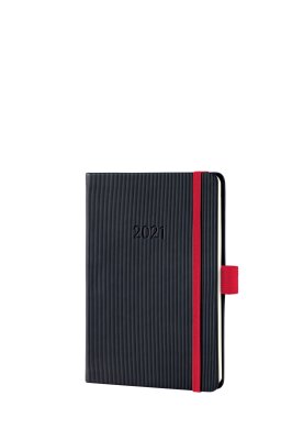 Sigel Wochenkalender Conceptum 2021 Hardcover black-red 176S. ca. A6