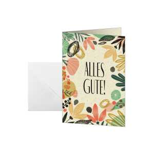 Glückwunsch-Karten - Colorful plants A6 - 10 Karten + Umschläge