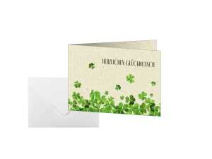 Glückwunsch-Karten - Luck - grün - A6 - 10 Karten + Umschläge
