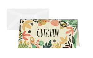 Gutschein-Karten - Colorful plants DIN lang - 10 Karten + Umschläge