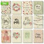 Geburtstags-Postkarten-Set - Happy Grassy Birthday A6 -...