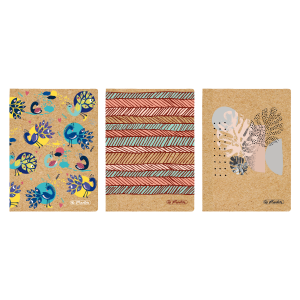 Herlitz Notizbuch A6 80 Blatt kariert Kraftpapier Cover