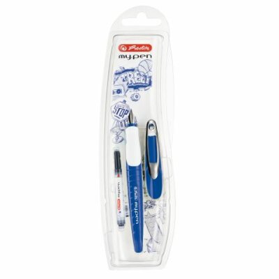 Herlitz Schulfüllhalter my.pen M-Feder blau/weiß