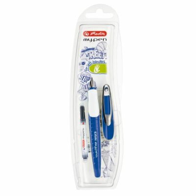 Herlitz Schulfüllhalter my.pen L-Feder blau/weiß