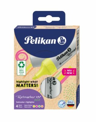 Pelikan Textmarker 490 eco farbig sortiert 4 Stück im Etui