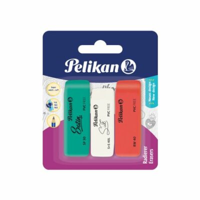 Pelikan Radierer RW/SP/S+S/3/B 3 Stück auf Blisterkarte