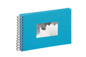 Pagna Spiralalbum 24x17cm Passep. Stoffeinband 40S aqua