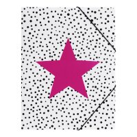 Pagna Gummizugmappe A4 PP Pink Star 3 Einschlagklappen...