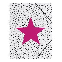 Pagna Gummizugmappe A4 PP Pink Star 3 Einschlagklappen...