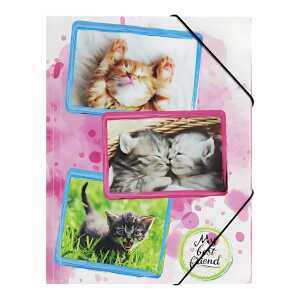 Pagna Gummizugmappe A3 PP Katzen 3 Einschlagklappen