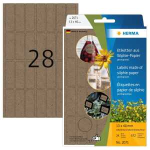 Herma Etiketten permanent 13 x 40 mm Silphie braun 24 Bl 672 Etik.