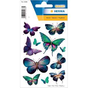 Herma Sticker MAGIC Tiere Schmetterlinge violett beglimmert 1 Bl