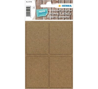 Herma Etiketten permanent haftend 40 x 55 mm Silphie-Papier braun 4 Bl 16 Etik. Handbeschriftung