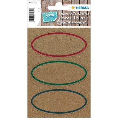 Herma Etiketten permanent haftend 76 x 35 mm Silphie-Papier braun 4 Bl 12 Etik. Handbeschriftung