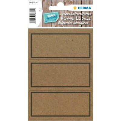 Herma Etiketten permanent haftend 82 x 36 mm Silphie-Papier braun 4 Bl 12 Etik. Handbeschriftung