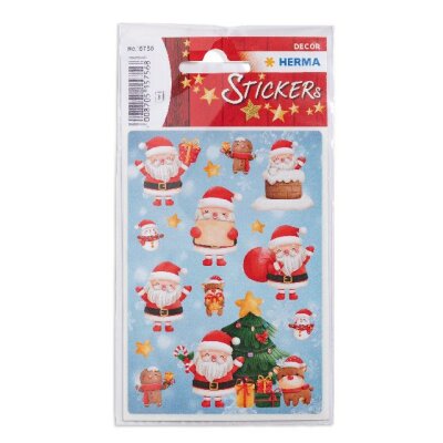 Herma Sticker DECOR Weihnachten Weihnachtsmann 3 Bl