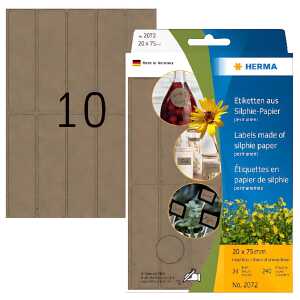Herma Etiketten permanent 20 x 75 mm Silphie braun 24 Bl 240 Etik.